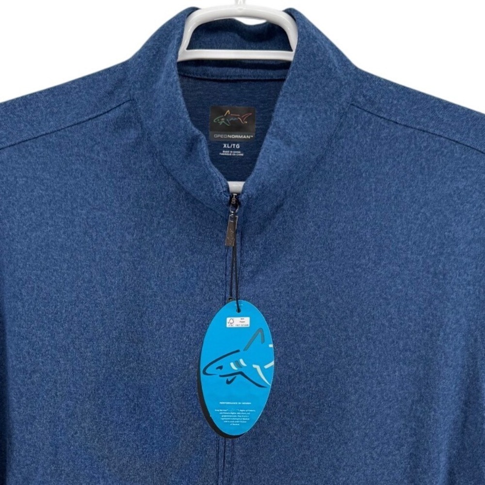 Greg Norman Mens XL Full Zip Performance Golf Jacket Blue Heather G7F22K750 NWT